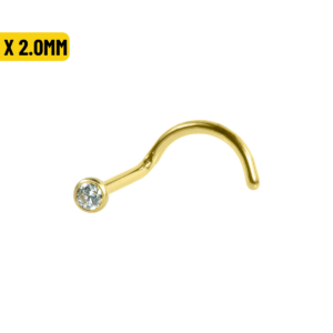 NOSTRIL AÇO PVD C/ ZIRCÔNIA CRAV. INGLESA - 1.0 X 2.0MM