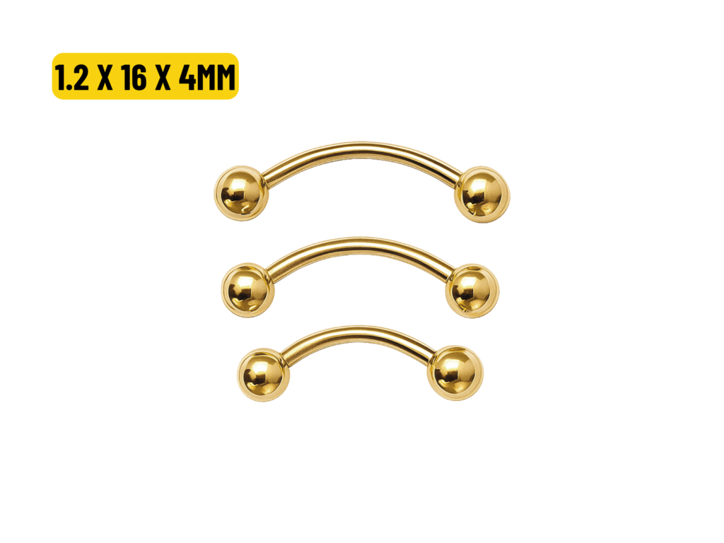MICRO CURVO PVD GOLD - 1.2 X 16 X 4MM