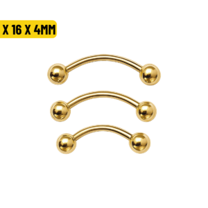 MICRO CURVO PVD GOLD - 1.2 X 16 X 4MM