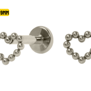 LABRET TITÂNIO R/I CORAÇÃO VAZADO - 10/9MM
