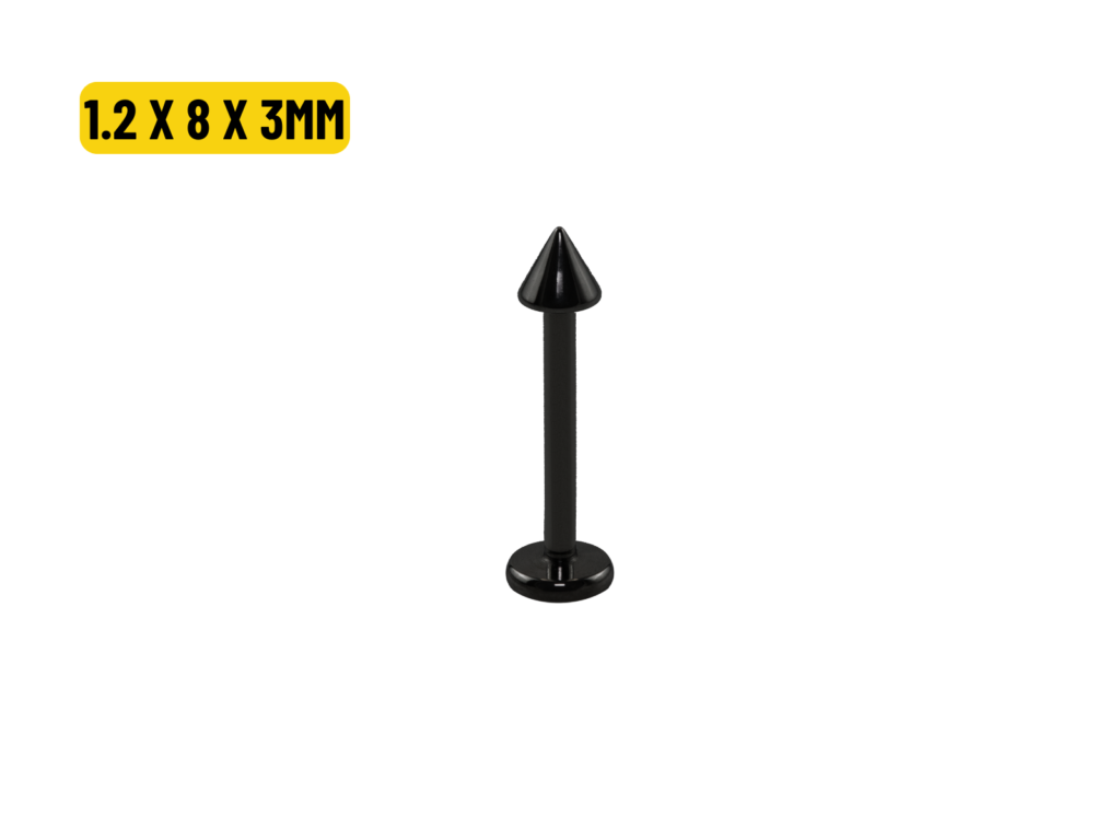 LABRET BANHADO BLACK SPIKE - 1.2 X 8 X 3MM