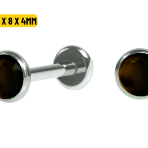 LABRET TITÂNIO R/I TOPO COPINHO OLHO DE TIGRE -1.6 X 8 X 4MM