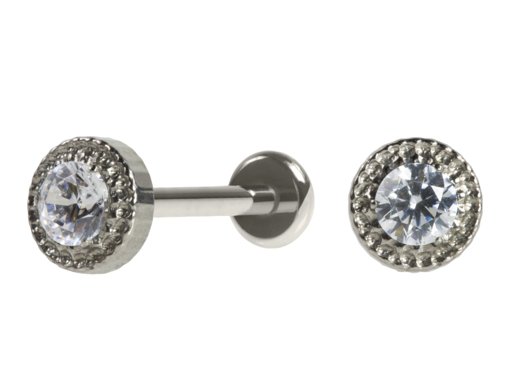 LABRET TITÂNIO R/I INDIANO C/ ZIRCÔNIA