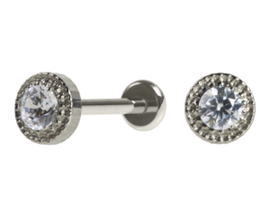 LABRET TITÂNIO R/I INDIANO C/ ZIRCÔNIA