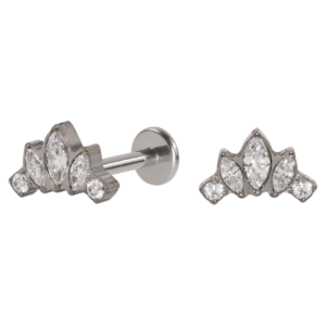 LABRET TITÂNIO R/I COROA C/ ZIRCÔNIA