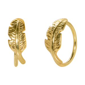 ARGOLA PENA - BANHADO A OURO