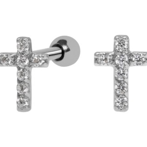 MICRO RETO CRUZ CRAVEJADA OURO - BRANCO - MI08