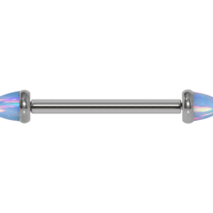 MAMILO TITÂNIO R/I C/ OPALA AZUL CLARO - 1.2 X 16MM