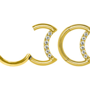 LUA CLICKER TITÂNIO PVD GOLD CRAVEJADA