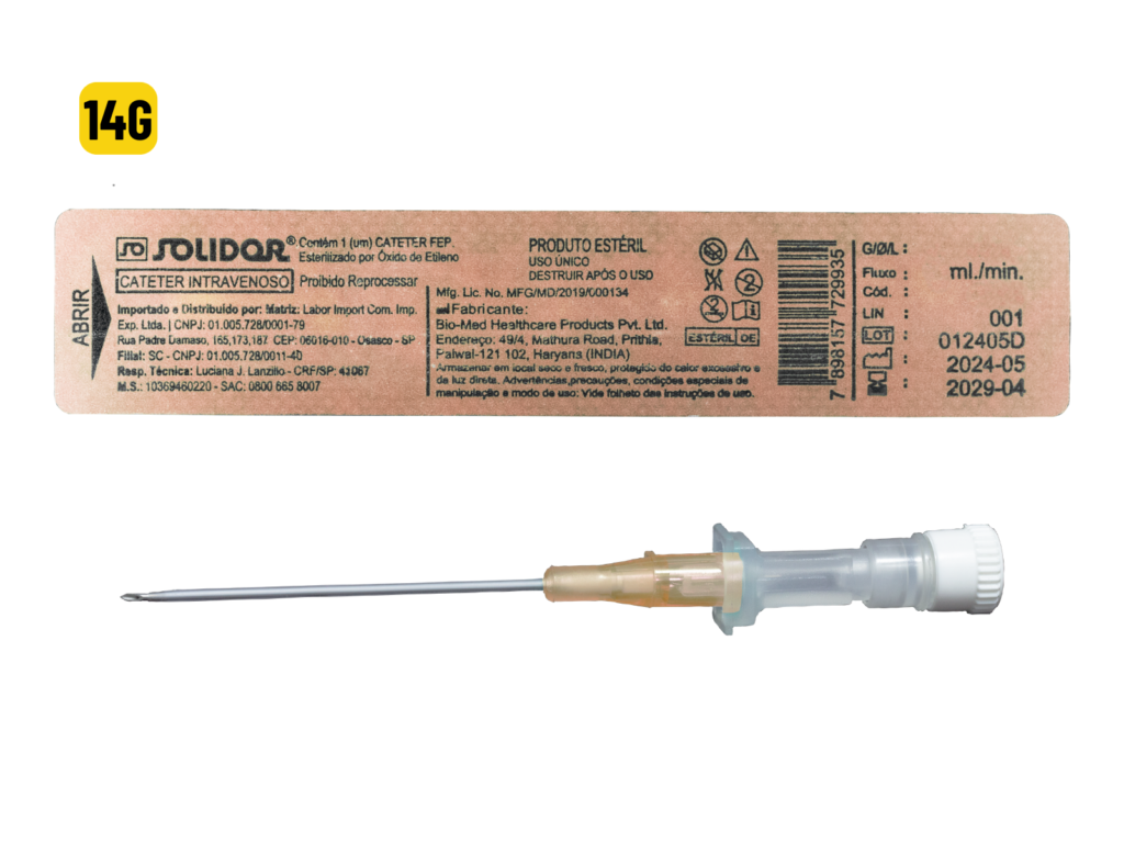 CATETER INTRAVENOSO SOLIDOR - UNIDADE (14G)