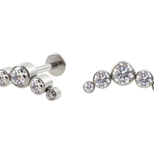 LABRET TITÂNIO R/I CLUSTER 5 PEDRAS