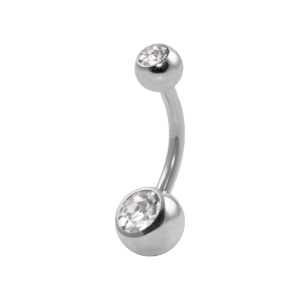 BANANA BELL AÇO C/ STRASS 2 PEDRAS BRANCO - M