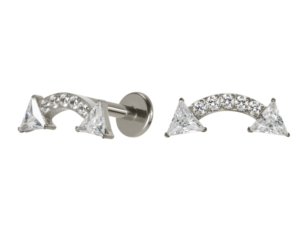 LABRET TITÂNIO R/I FLECHA C/ ZIRCÔNIA