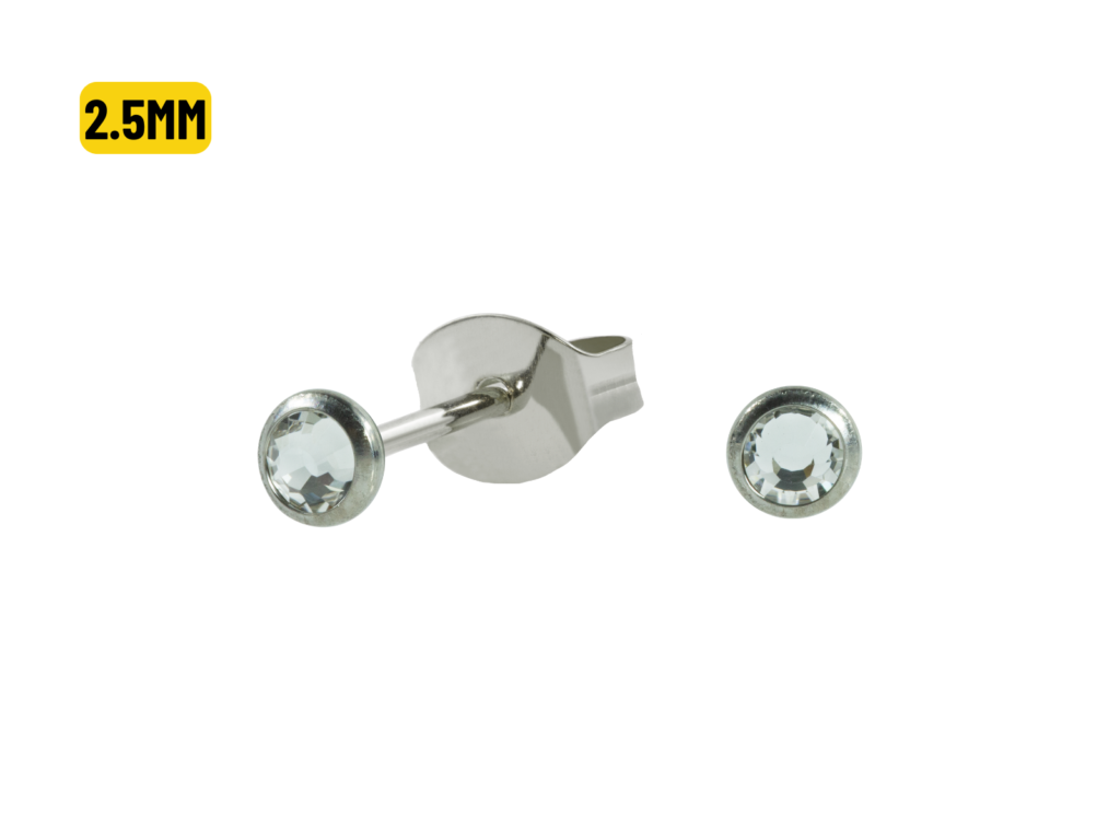 PAR BRINCO TITÂNIO FLAT C/ ZIRCÔNIA - 2.5MM