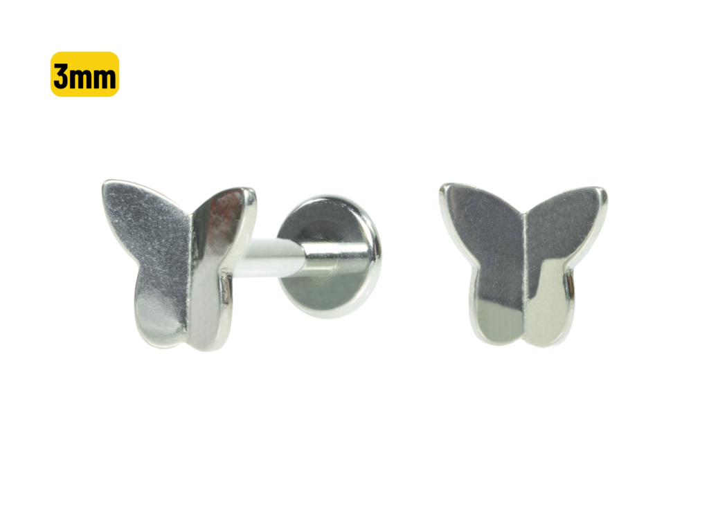 LABRET TITÂNIO R/I MINI BORBOLETA - 3MM
