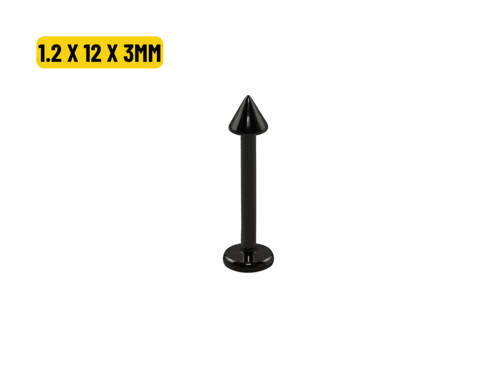 LABRET BANHADO BLACK SPIKE - 1.2 X 12 X 3MM