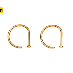 NOSTRIL ARGOLA OPEN D TITÂNIO PVD GOLD - 0.8 X 8MM