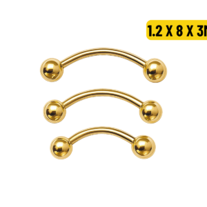 MICRO CURVO PVD GOLD - 1.2 X 8 X 3MM