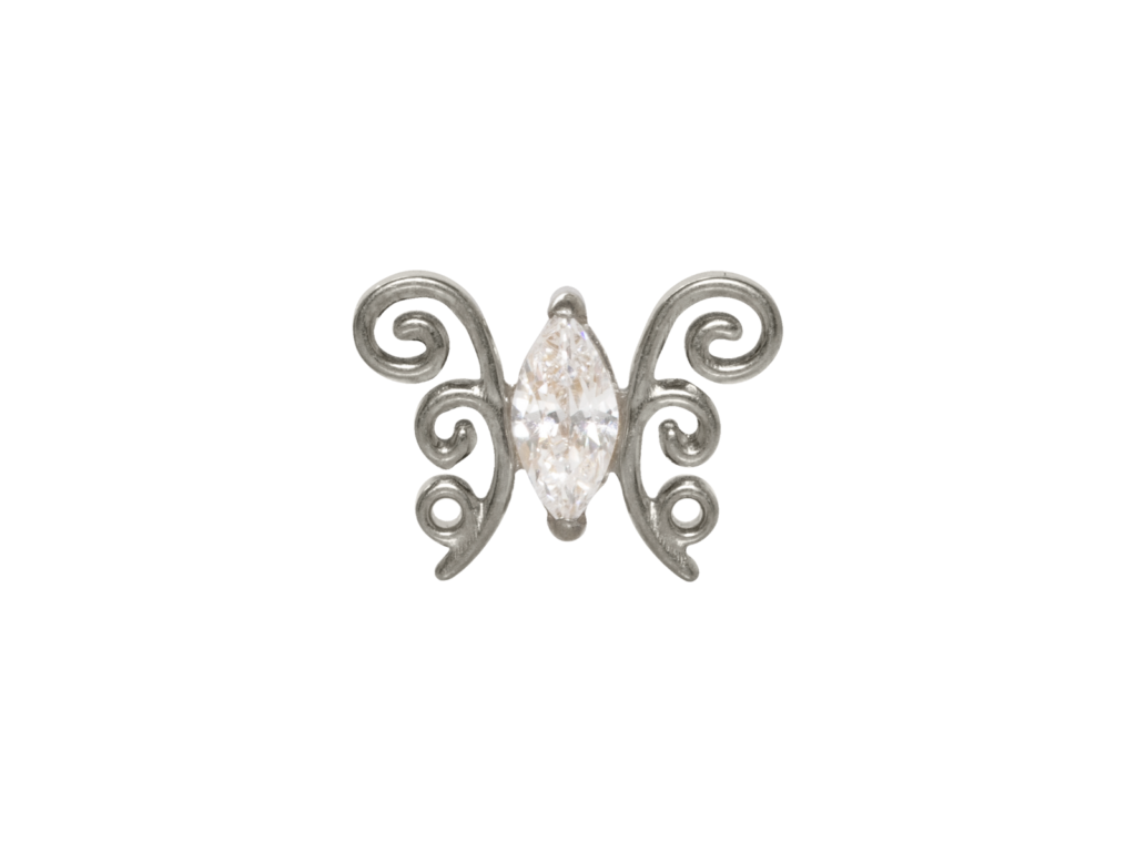 TOPO TITÂNIO 0.9 (1.2MM) - BORBOLETA C/ ZIRCÔNIA