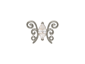 TOPO TITÂNIO 0.9 (1.2MM) – BORBOLETA C/ ZIRCÔNIA