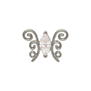 TOPO TITÂNIO 0.9 (1.2MM) - BORBOLETA C/ ZIRCÔNIA