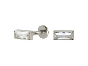 LABRET TITÂNIO R/I RETÂNGULO C/ ZIRCÔNIA