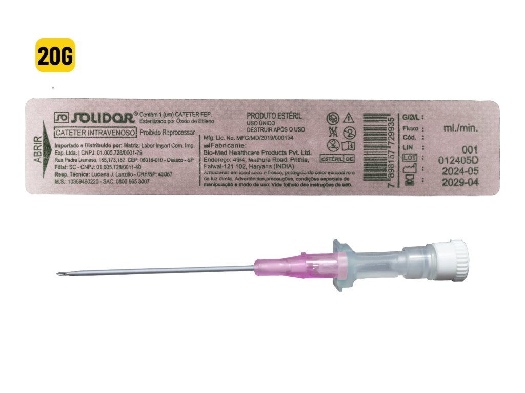 CATETER INTRAVENOSO SOLIDOR - UNIDADE (20G)