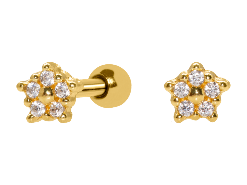 MICRO RETO MINI FLOR C106 - BANHADO A OURO