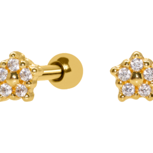 MICRO RETO MINI FLOR C106 - BANHADO A OURO