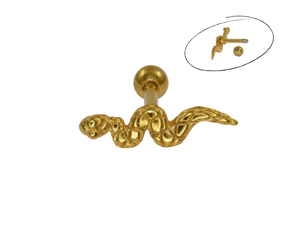 MICRO RETO AÇO PVD GOLD COBRA - MOD3
