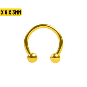 FERRADURA PVD GOLD - 1.2 X 6 X 3MM