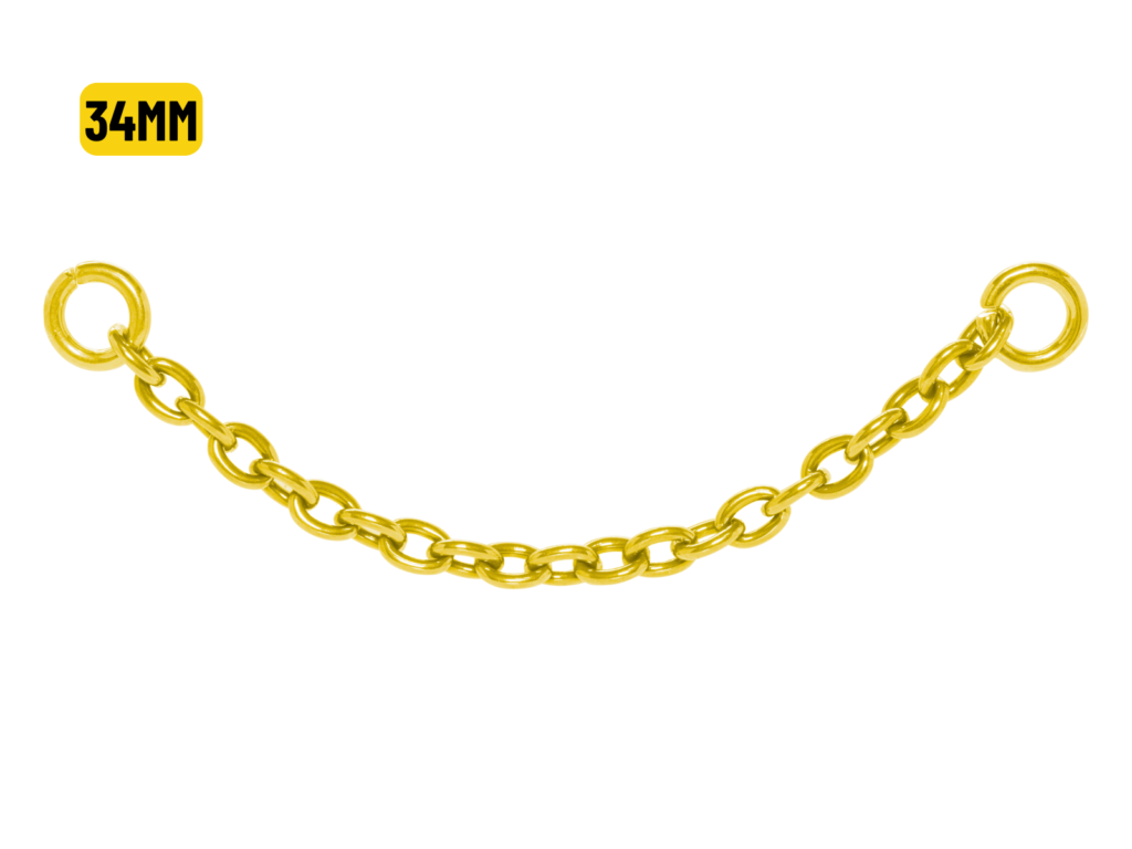 CORRENTE AVULSA TITÂNIO PVD GOLD - 34MM