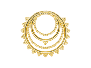 PÊNDULO CLICKER AÇO PVD GOLD INDIANO 4 ARGOLAS – 4MM