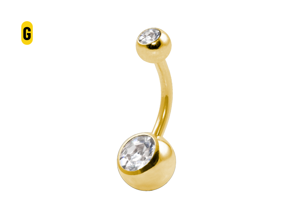BANANA BELL AÇO PVD C/ STRASS 2 PEDRAS BRANCO - G