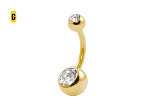 BANANA BELL AÇO PVD C/ STRASS 2 PEDRAS BRANCO – G