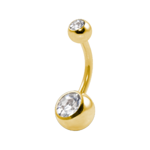 BANANA BELL AÇO PVD C/ STRASS 2 PEDRAS BRANCO - G