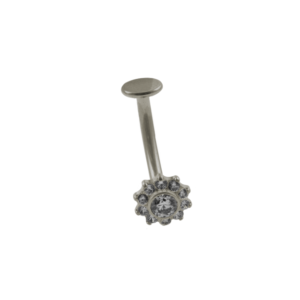 FLOATING NAVEL TITÂNIO R/I FLOR C/ ZICÔNIA