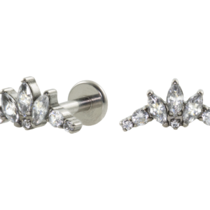 LABRET TITÂNIO R/I CLUSTER LÓTUS C/ ZIRCÔNIA