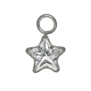 PINGENTE AVULSO TITÂNIO ESTRELA C/ ZIRCÔNIA - 5/5MM