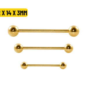 MICRO RETO TITÂNIO PVD GOLD - 1.2 X 14 X 3MM