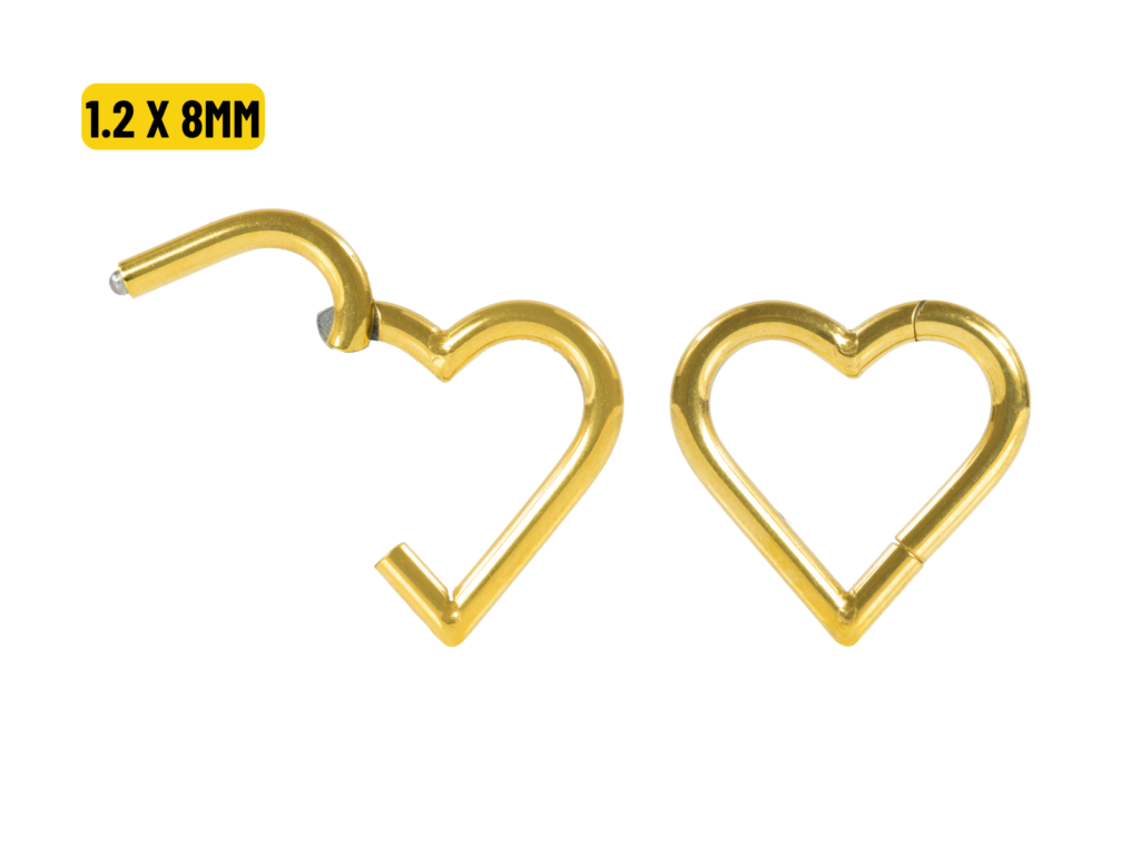 HEART CLICKER AÇO PVD GOLD - 1.2 X 8MM