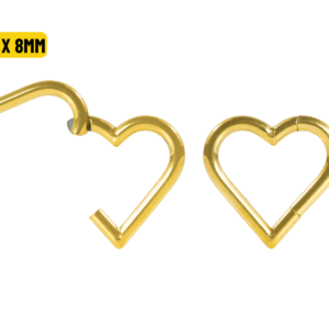 HEART CLICKER AÇO PVD GOLD - 1.2 X 8MM