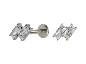 LABRET TITÂNIO R/I 2 ZIRCÔNIAS MOD2