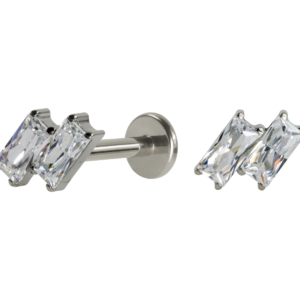 LABRET TITÂNIO R/I 2 ZIRCÔNIAS MOD2