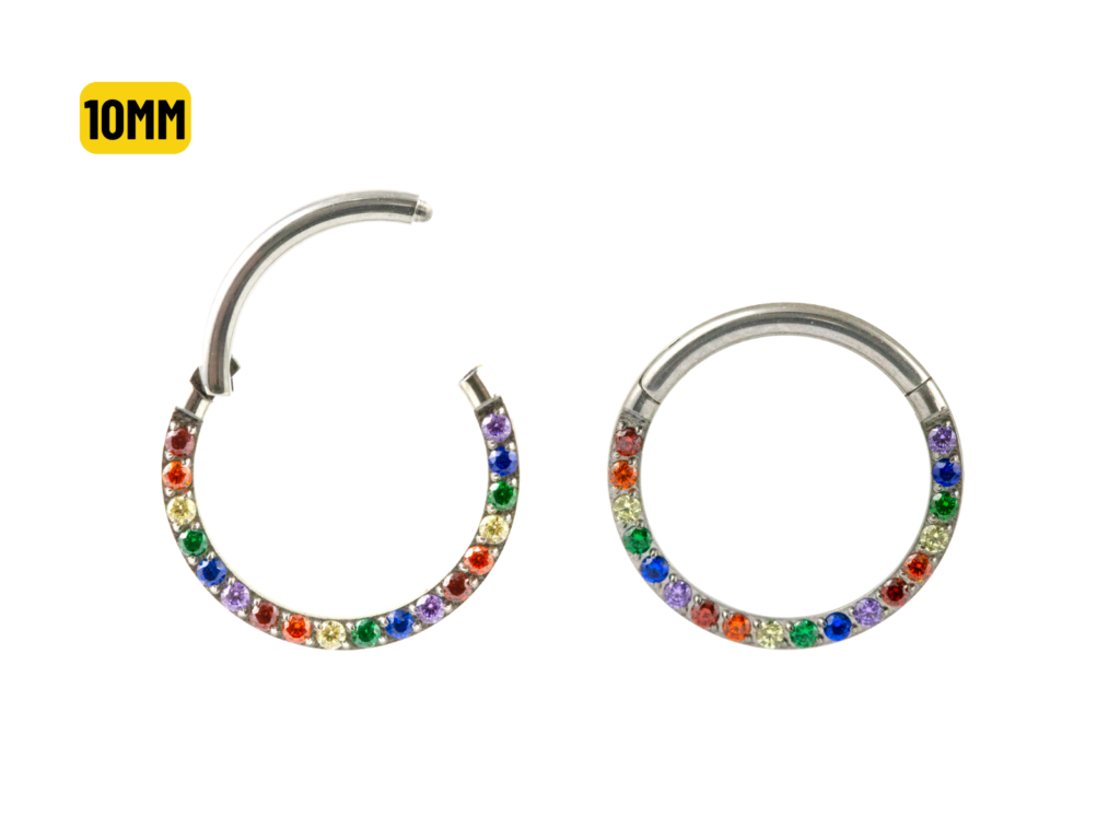 SEGMENTO CLICKER TITÂNIO FRONTAL MULTI COLORS - 10MM