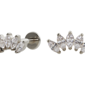 LABRET TITÂNIO R/I CLUSTER 5 PEDRAS MENOR