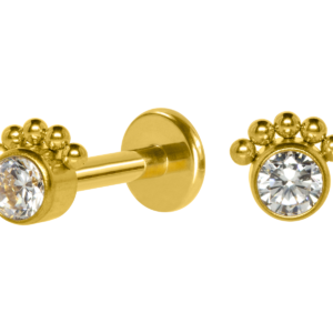 LABRET AÇO R/I MEIO SOL - PVD GOLD