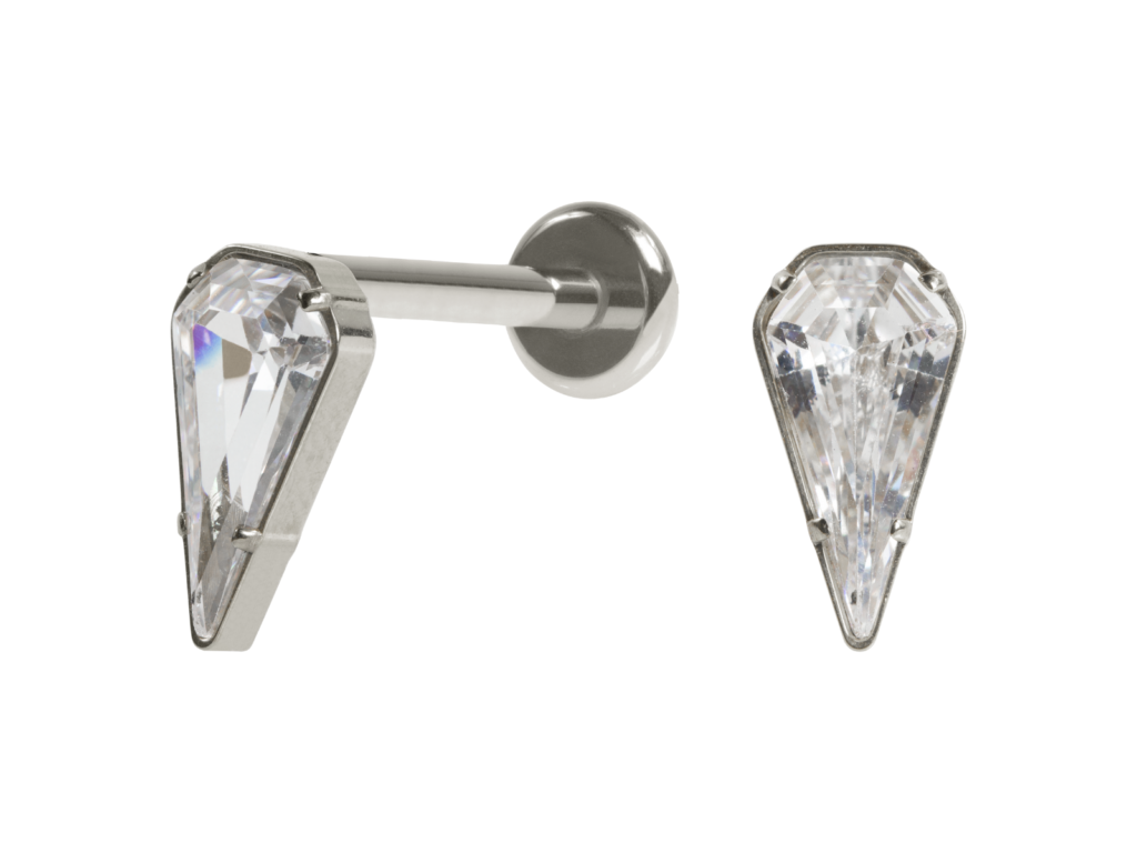 LABRET TITÂNIO R/I GOTA C/ PEDRA MAIOR