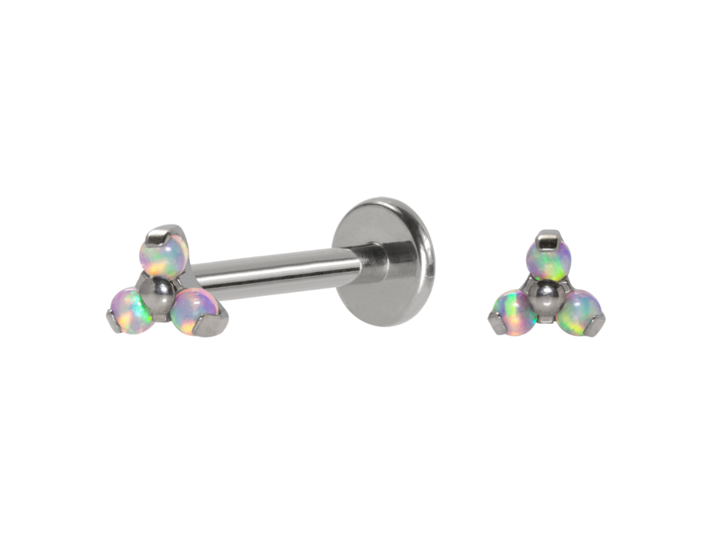 LABRET TITÂNIO R/I TRINITY C/ OPALA - LILÁS