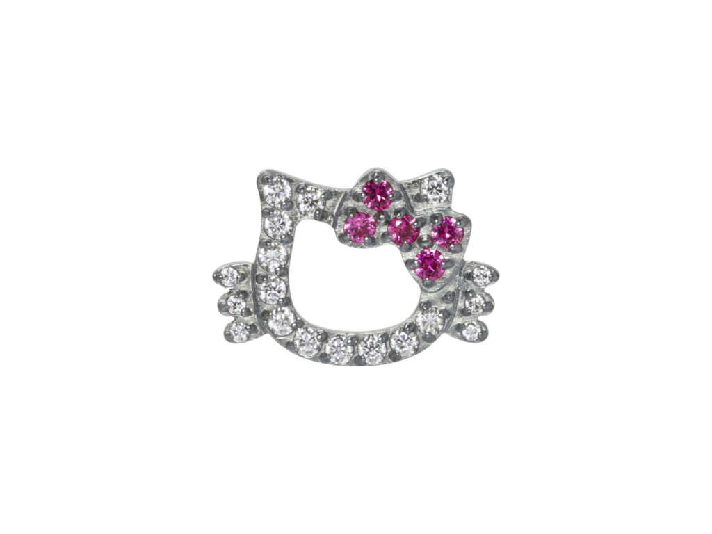 TOPO TITÂNIO 0.9 (1.2MM) - HELLO KITTY CRAVEJADA